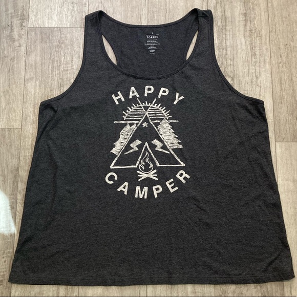 torrid Tops - Torrid Gray Happy Camper Tank 2X